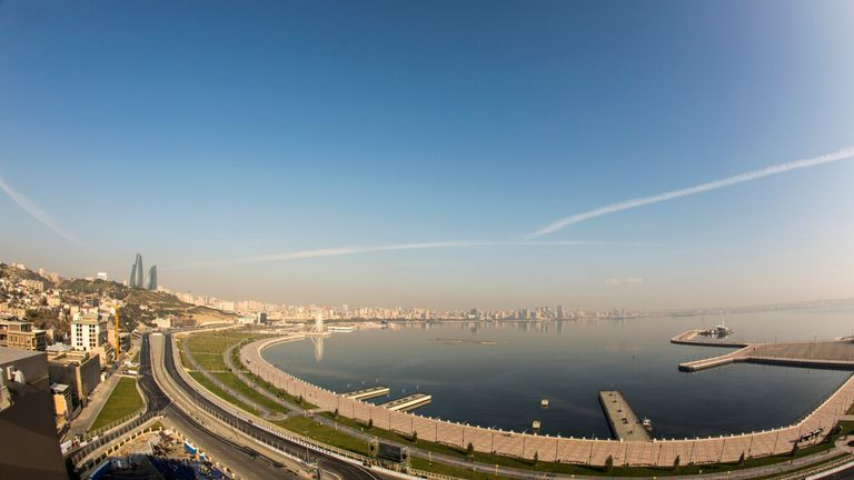 The view over the Caspian Sea in Baku, which will make its F1 debut next seasonn
