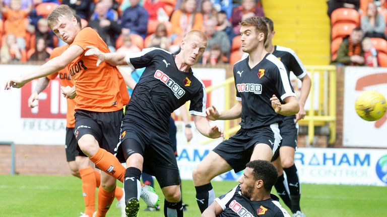 Action from Dundee United's match against watford