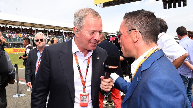 Martin Brundle talks with Frankie Dettori 