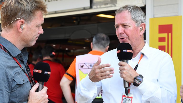 Martin Brundle with Simon Lazenby of Sky F1