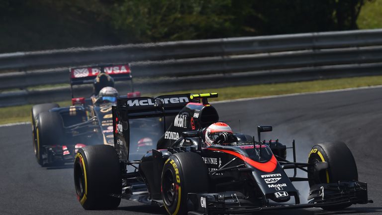Jenson Button in action during the Hungarian GP