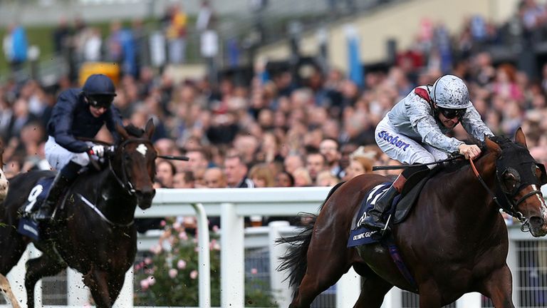 Richard Hughes  rides Olympic Glory to win The Queen Elizabeth II Stakes sponsored by QIPCO at Ascot on Champions Day