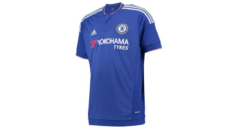 Chelsea's new kit uses subtle vertical stripes and includes their new sponsor's logo