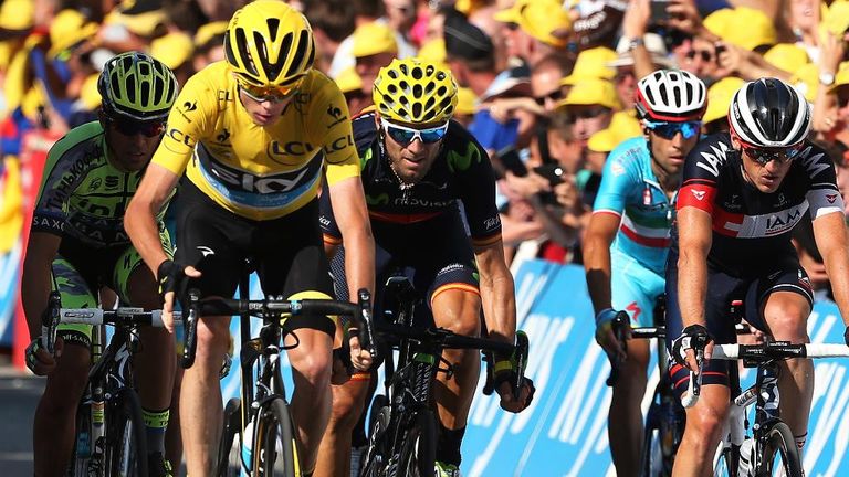 Chris Froome, Alejandro Valverde, Alberto Contador, Vincenzo Nibali, Mathias Frank, Tour de France, stage 18