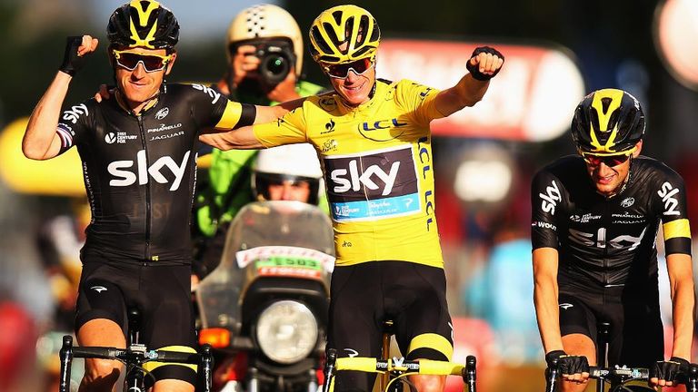 Geraint Thomas, Chris Froome, Wout Poels, Team Sky, Tour de France, stage 21, Champs-Elysees, Paris