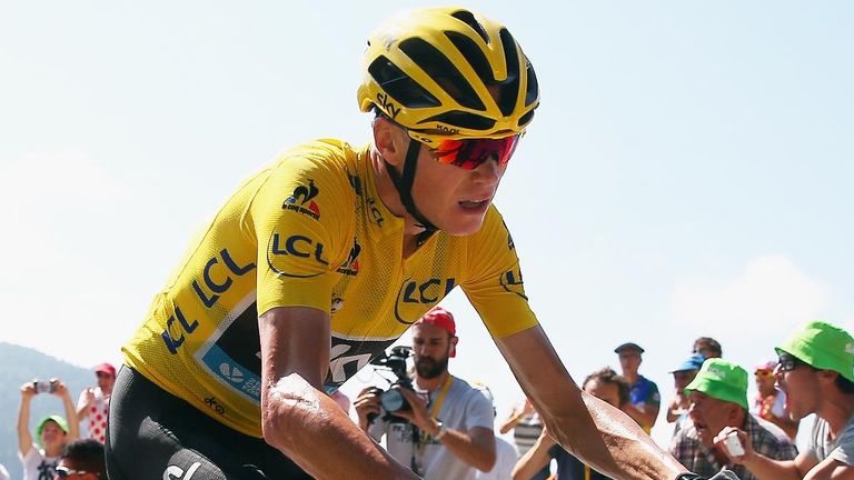 Chris Froome in action during stage ten of the 2015 Tour de France, a 167km stage between Tarbes and La Pierre Saint-Martin