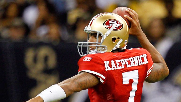 Colin Kaepernick # 7 of the San Francisco 49ers