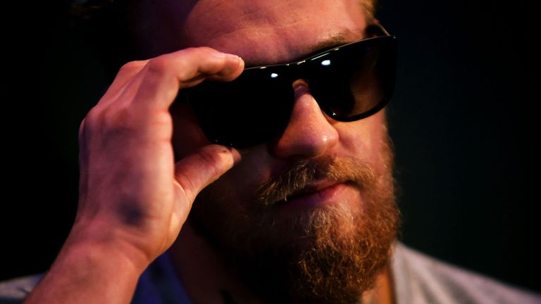 UFC competitor Conor McGregor at a press event at the Convention Centre in Dublin ahead of his fight against Jose Aldo in MGM Grand Garden Arena, Las Vegas