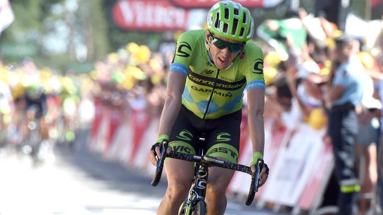Dan Martin finishes stage eight of the 2015 Tour de France