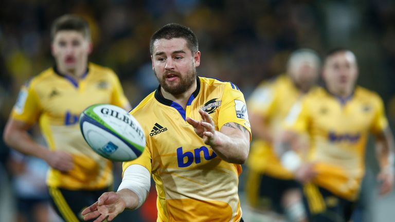 Dane Coles of the Hurricanes passes  during the Super Rugby Semi Final match between the Hurricanes and the Brumbies at Westpac Stadium