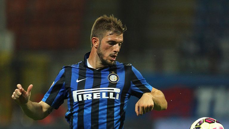 Davide Santon of Inter Milan in action during the Serie A match against Empoli