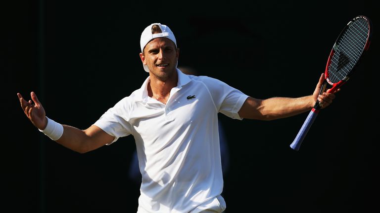 Denis Kudla of the United States reacts in his GentlemenÂ’s Singles Third Round match against Santiago 