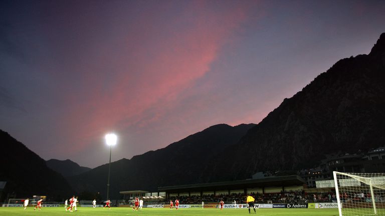 General view of the Estadi Comunal d'Aixovall, home of Andorra 