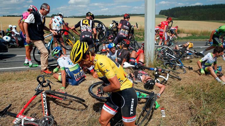Fabian Cancellara, Tour de France 2015, stage three, crash
