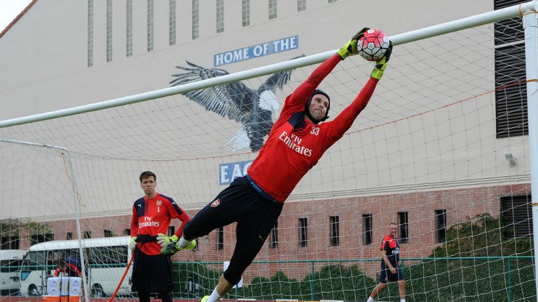 Petr Cech of Arsenal during the Arsenal Training Session at Singapore American School