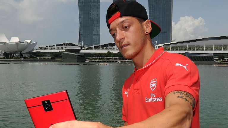 Arsenal's Mesut Ozil at Marina Bay in Singapore