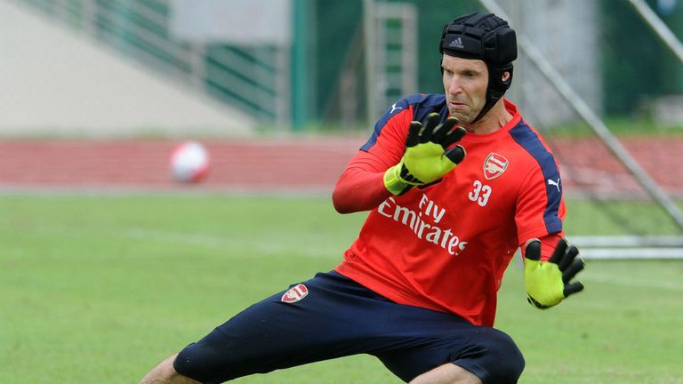 Petr Cech of Arsenal during the Arsenal Training Session at Singapore American School