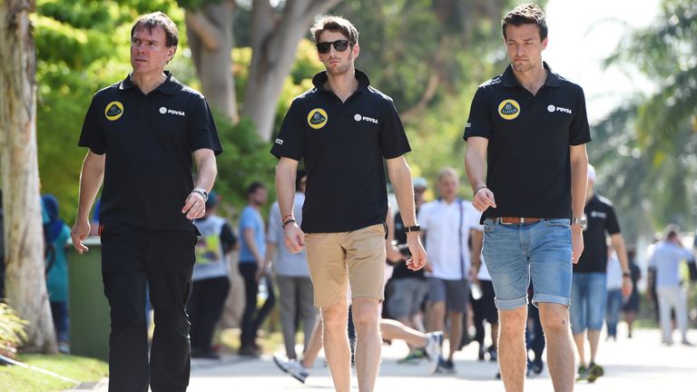 Romain Grosjean F1 and Jolyon Palmer