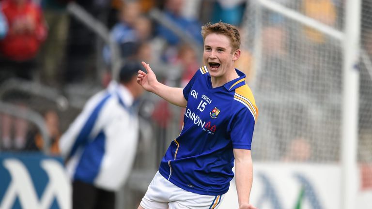 Longford's Dessie Reynolds celebrates after scoring his side's first goal. 