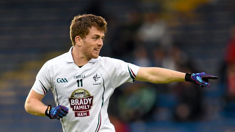 Kildare's Niall Kelly celebrates after scoring his side's first goal. 