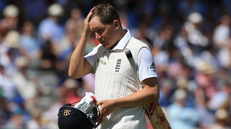 England's Gary Ballance out for 14 during day four of the Second Investec Ashes Test at Lord's, London.