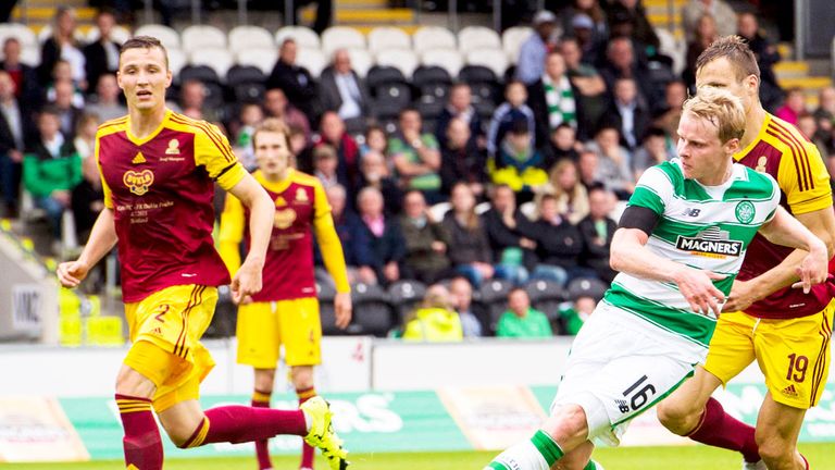 Gary Mackay-Steven scores for Celtic against Dukla Prague