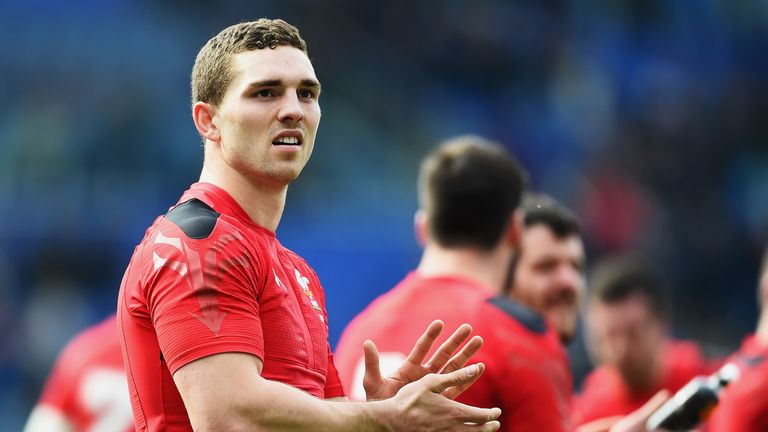 George North of Wales applauds the fans after the RBS 6 Nations match between Italy and Wales at Stadio Olimpico