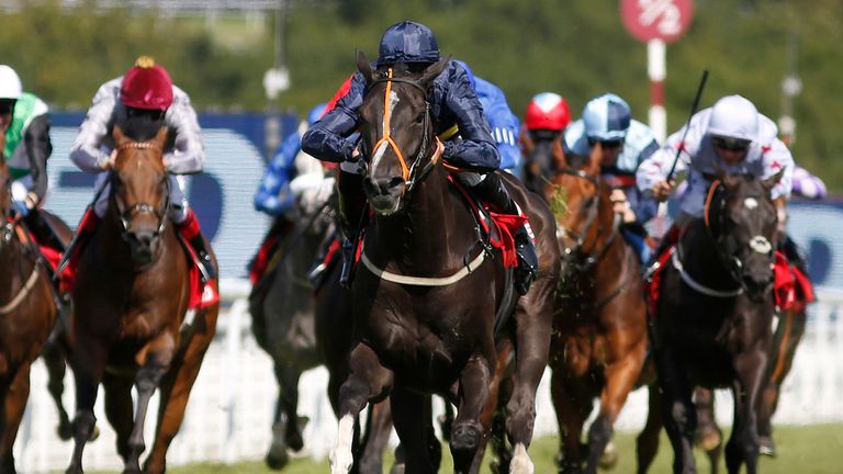 Daniel Tudhope riding So Beloved to victory in the Betfred Mile at Glorious Goodwood 