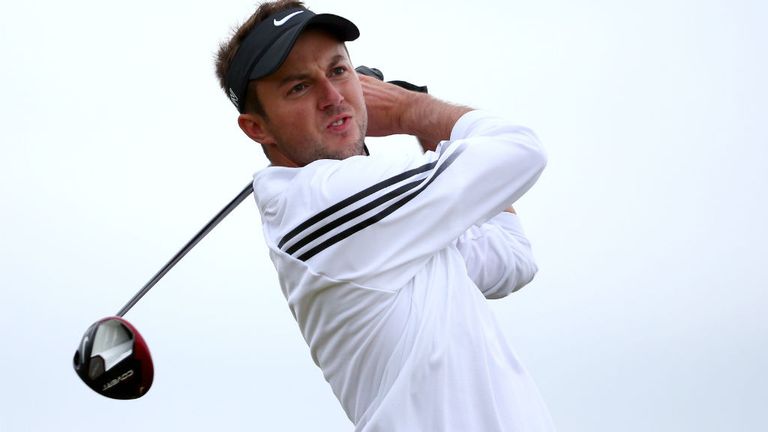 Amateur Ashley Chesters of England tees off at the 144th Open Championship at St Andrews