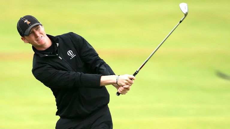 Amateur Jordan Niebrugge plays a shot on the 17th hole during the final round of the 144th Open Championship at St Andrews
