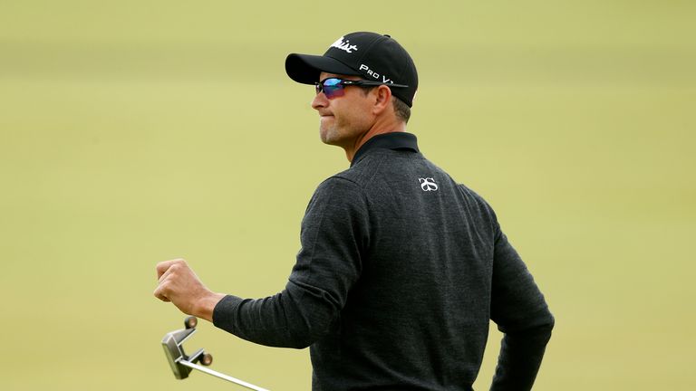 Australia's Adam Scott on the 1st green during day four of The Open Championship 2015 at St Andrews, Fife.