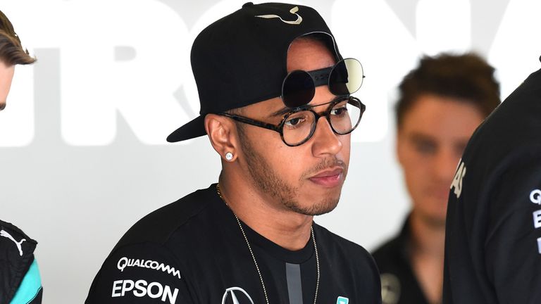 Lewis Hamilton spotted in the Mercedes garage ahead of the British GP