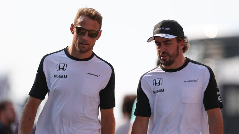 McLaren team-mates Jenson Button and Fernando Alonso 