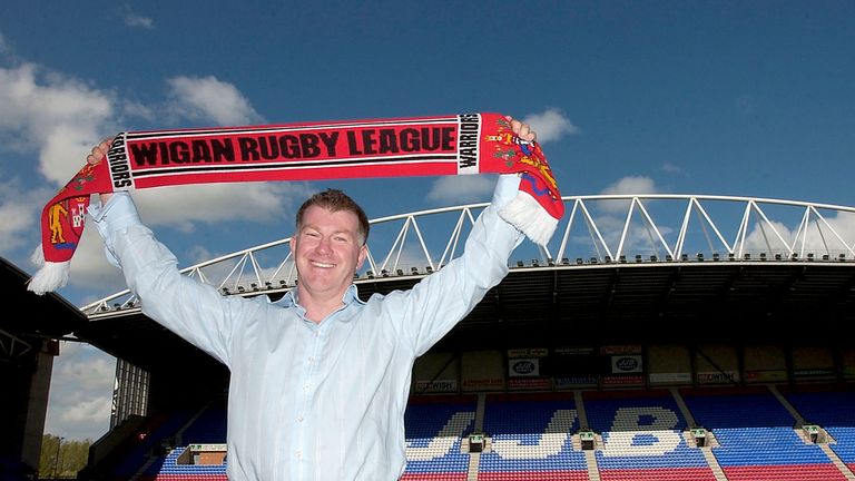 WIGAN, ENGLAND - MAY 23: Ian Millward is unveiled as the new Wigan Warriors rugby league coach during a press conference at the JJB Stadium on May 23, 2005