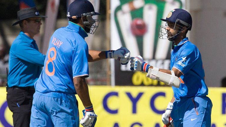 Ajinkya Rahane (l) and Murali Vijay during theirn112-run opening wicket partnership in Harare where India beat Zimbabwe by 62 runs