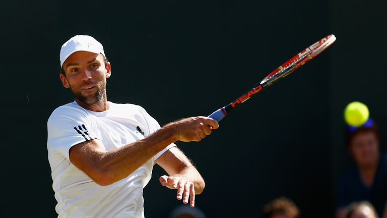  Ivo Karlovic plays a forehand