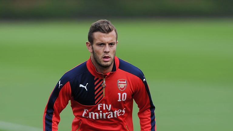 Jack Wilshere of Arsenal during a training session at London Colney on July 7, 2015 in St Albans, England. 