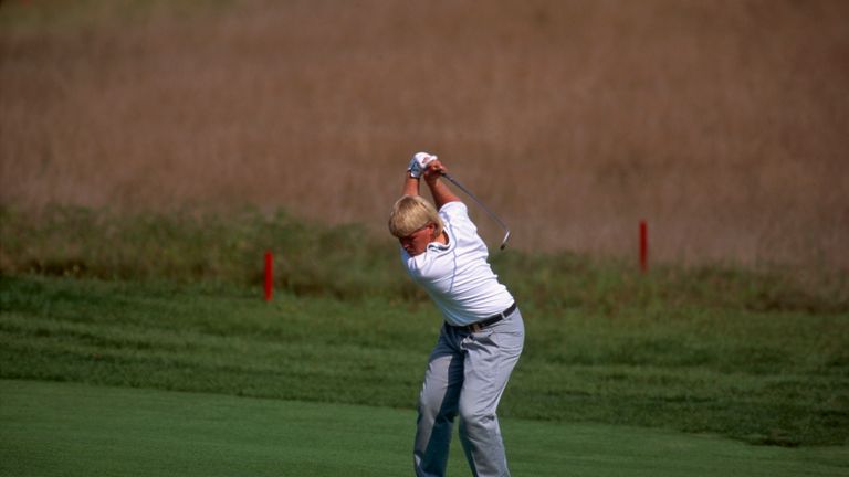 John Daly of the USA plays a shot during the USPGA Championshipat Crooked Stick Golf Club on August 11, 1991