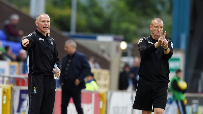 Inverness manager John Hughes (left) stands alongside his assistant Brian Rice as his side take on Astra. 