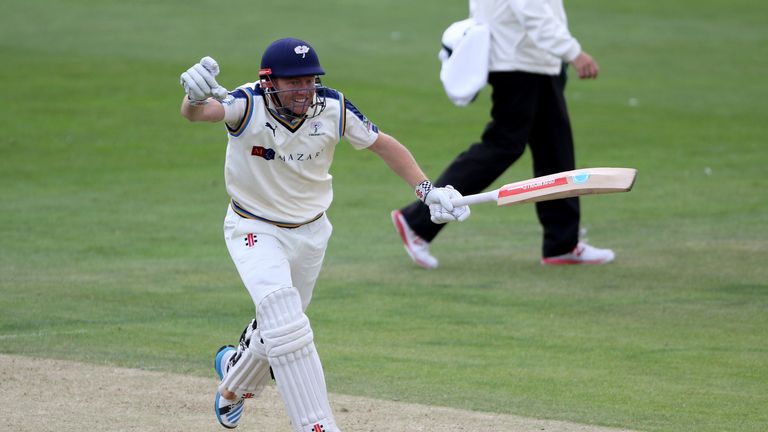 Yorkshire's Jonny Bairstow celebrates