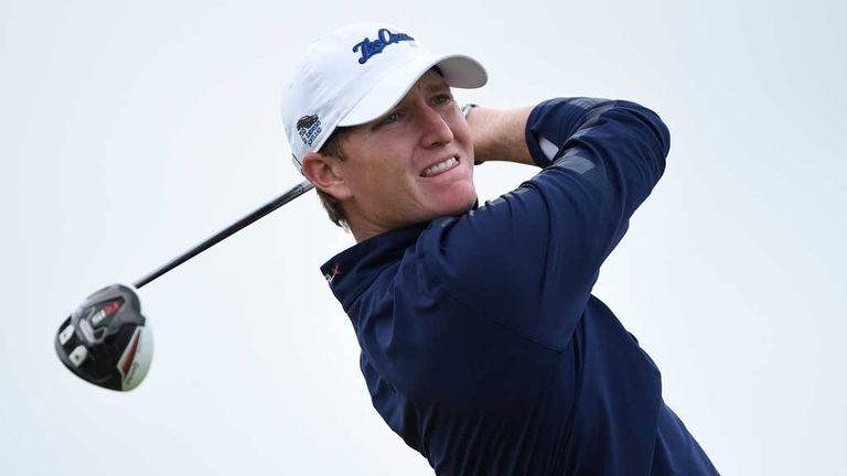 Jordan Niebrugge during the first round of the 144th Open at St Andrews