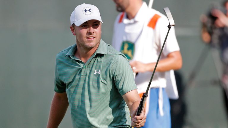 Jordan Spieth reacts after winning the John Deere Classic