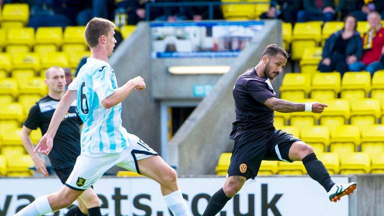 Lionel Ainsworth scores for Motherwell at Livingston