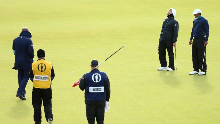 Louis Oosthuizen saw his ball move on the 13th green