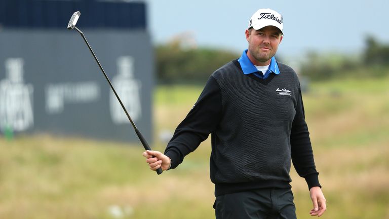 Marc Leishman reacts to a putt