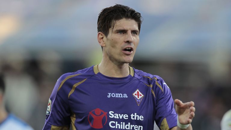 Mario Gomez of Fiorentina FC gestures during a Serie A match