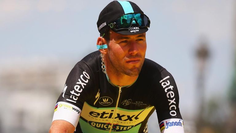Mark Cavendish during stage three of the 2015 Tour de France, a 159.5 km stage between Anvers and Huy