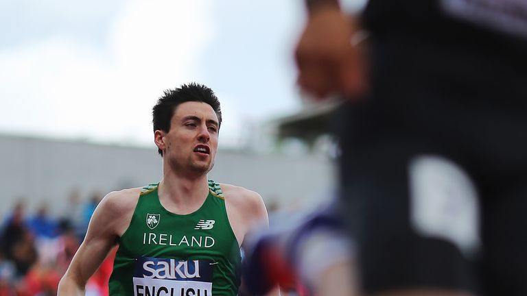 Mark English battling in the 800m qualification at the U-23 Championships in Estonia this week