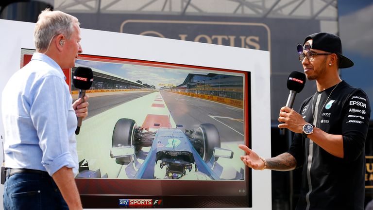Lewis Hamilton talks through his pole position lap with  Martin Brundle