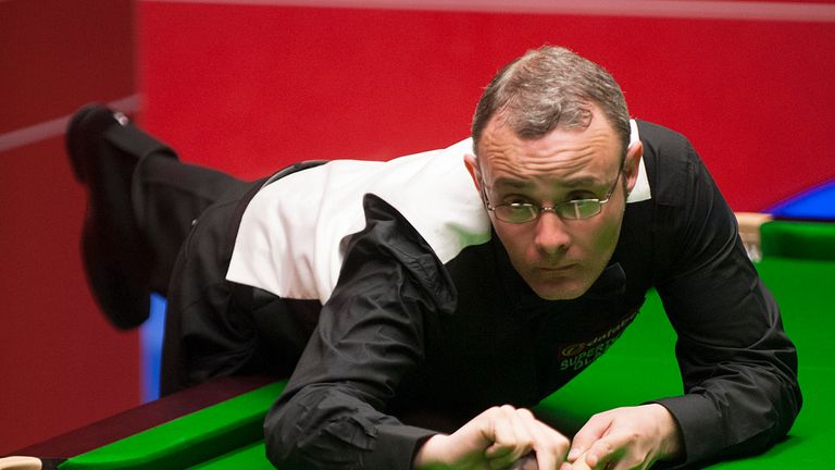 Martin Gould during his match against Marco Fu during the Dafabet World Snooker Championships at The Crucible, Sheffield.